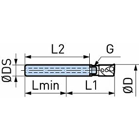 Boring bar with thread (steel)